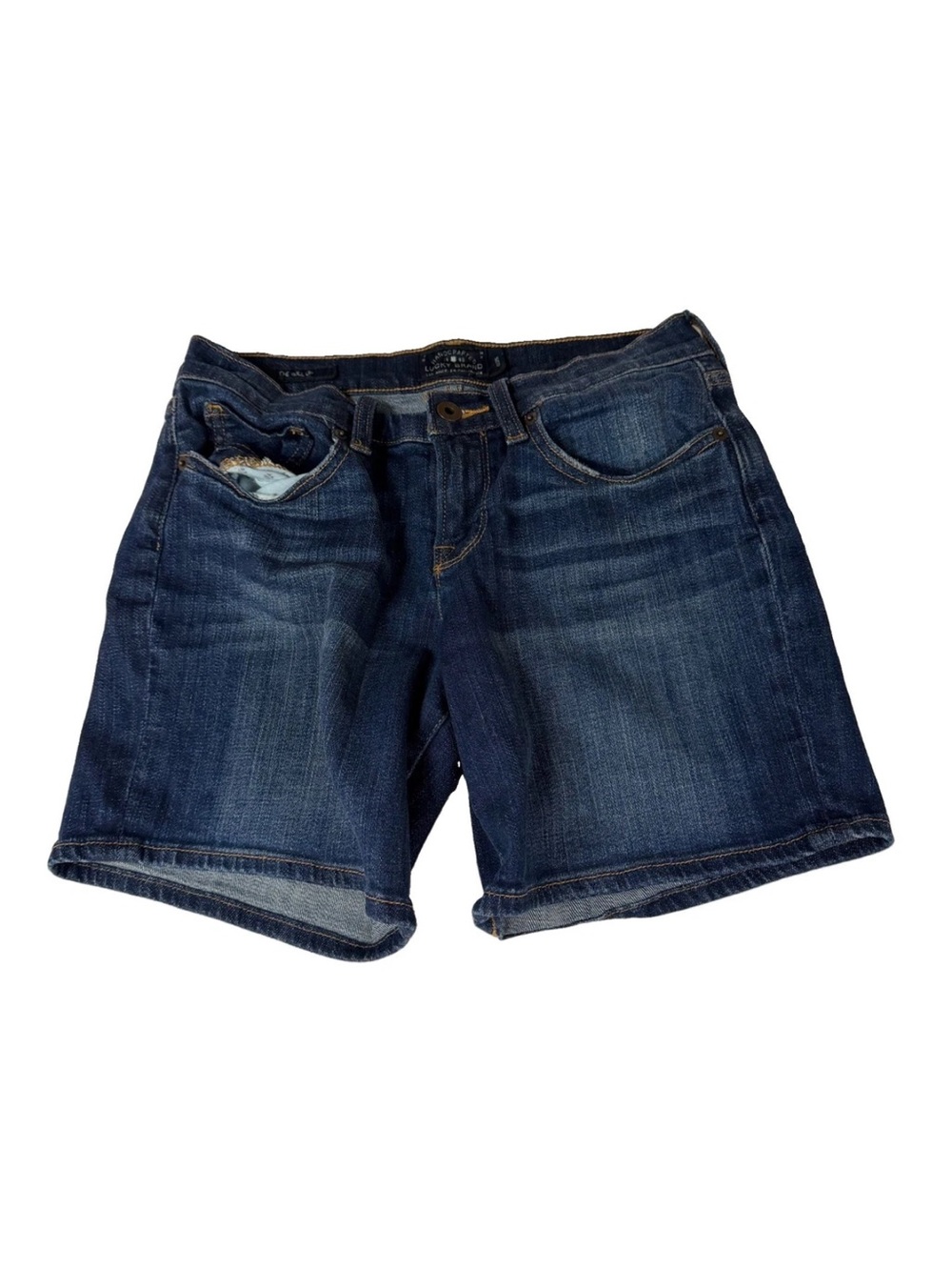 Lucky Brand Women’s Size 0/25 The Roll Up Jean Shorts Denim Dark Wash Blue #4291
